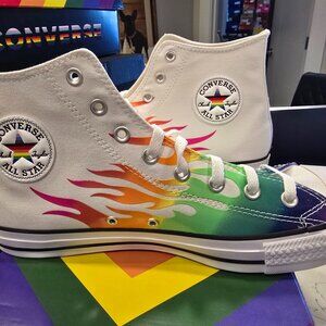 Converse Shiny Flames Canvas Proud to Be PRIDE 2025 High Top Shoes Men's Sz 13